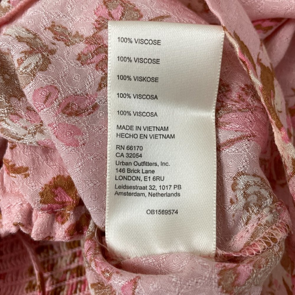 NEW Free People Women's Pink Print Hilary Top Long Sleeves Lightweight XS - Picture 9 of 9